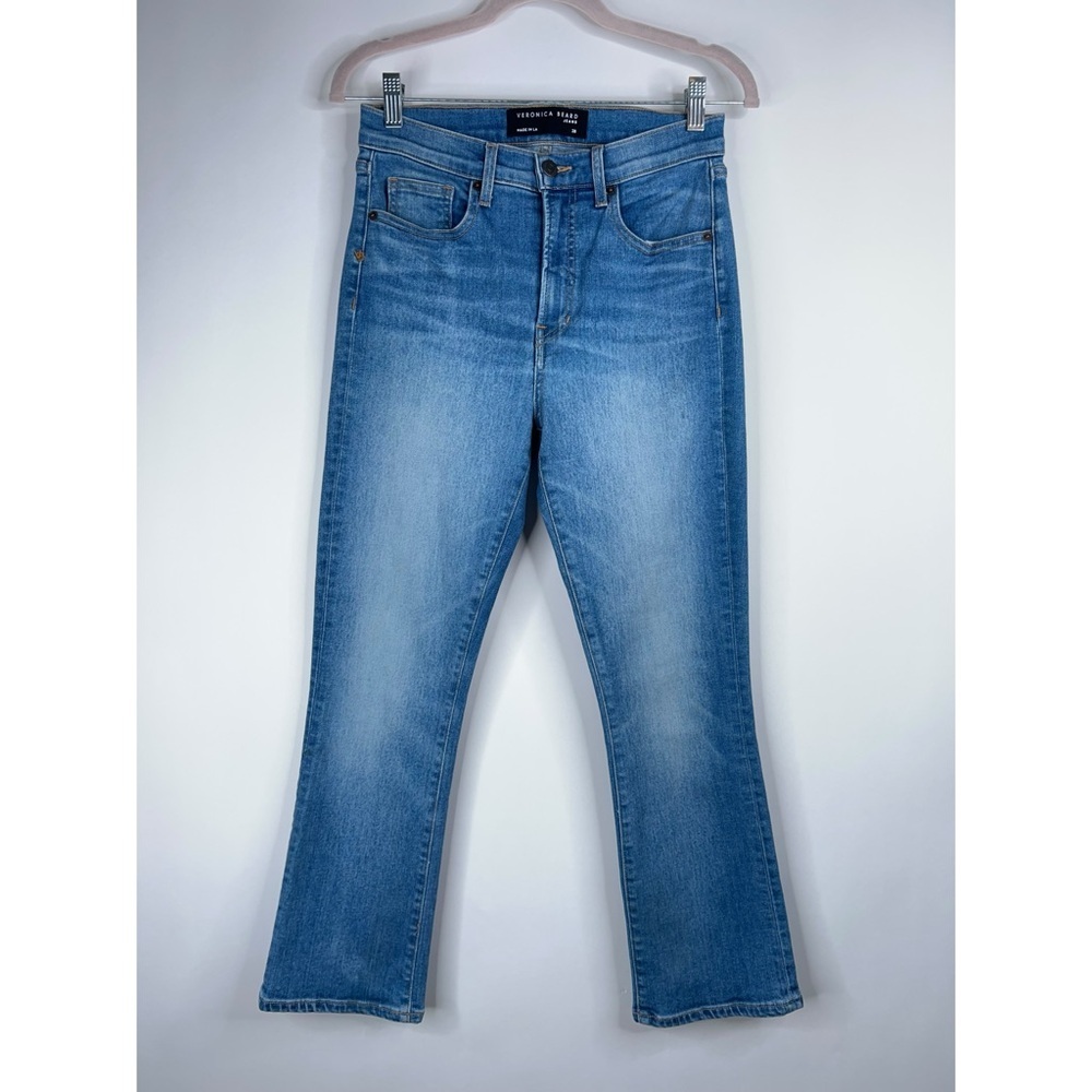 Veronica Beard Jeans Carly Kick Flare High Rise Denim Clearwater Wash Size 28